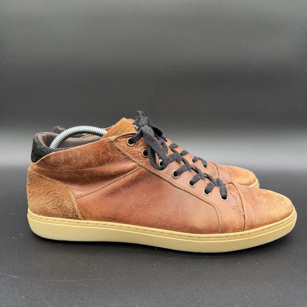 Bullboxer Laytone Brown Leather Lace Up High Top Sneakers Men's Size 11